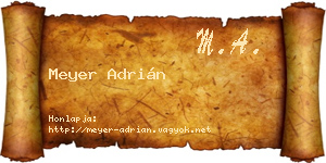 Meyer Adrián névjegykártya